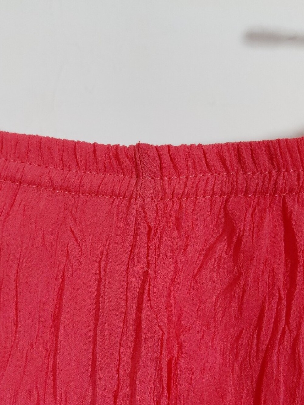 RAFAEL Vibrant Pink Coral Elastic Waist Crinkle Midi/Maxi Skirt Small - Picture 3 of 6